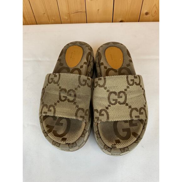 Gucci Women's Platform Slide Sandal, Size 6.5- Brown - Picture 2 of 9